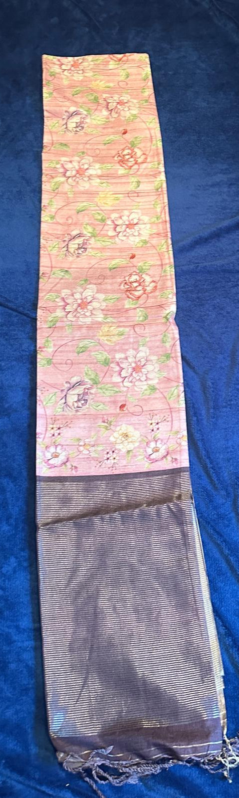 Chappa Silk - Light Pink with Maroon Pink
