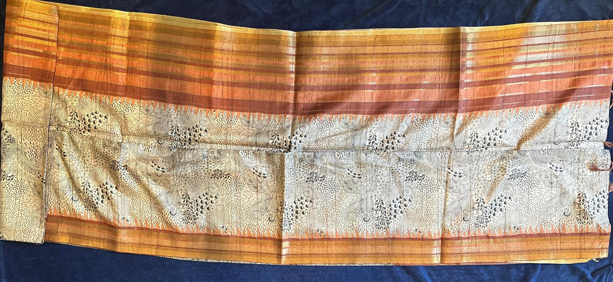 Chappa Silk - White with Orange