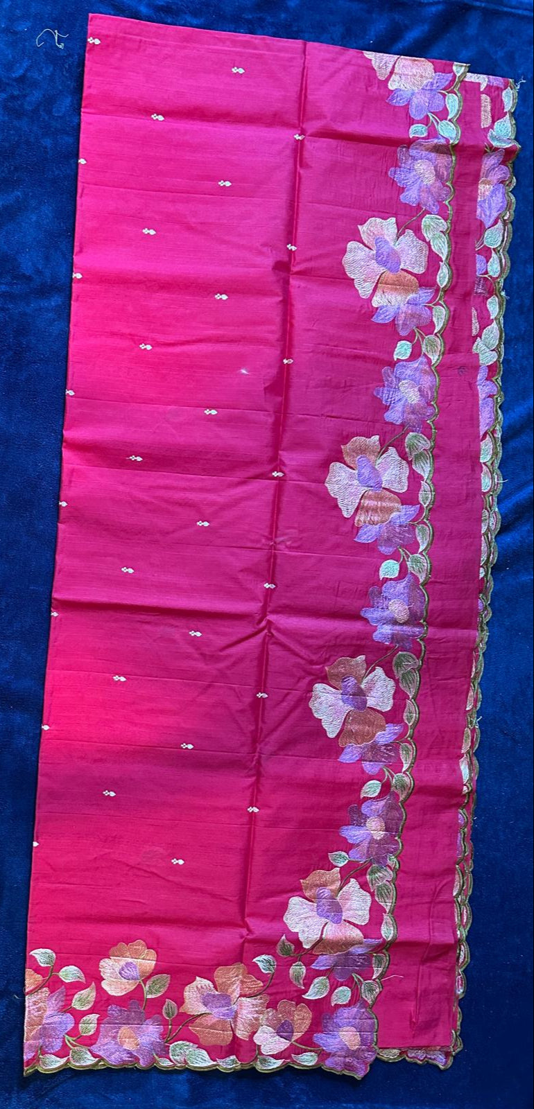 Crush Embroidery Sarees - Red