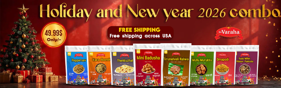 SriVaraha Tirunelveli Halwa Badusha Omapodi Karaboondhi Pepper sev South Indian Snacks