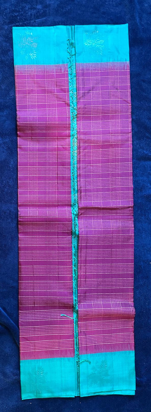 Madhuram Silks - Maroon wi/ Aqua green
