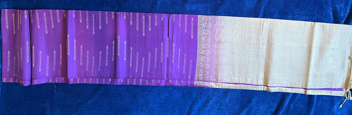 Pure Mix Budget Kanchipuram Silk Sarees - Purple withGold