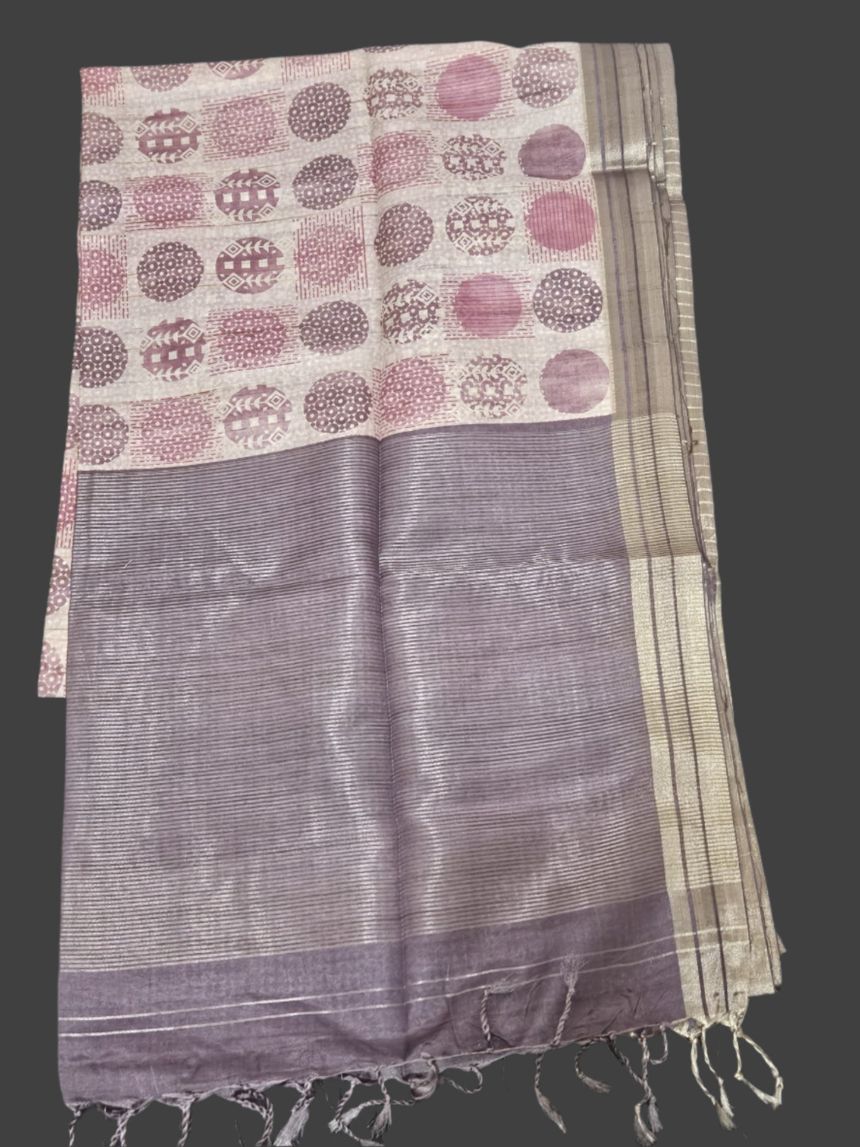 Chappa Silk - Light Purple with Dark Purple