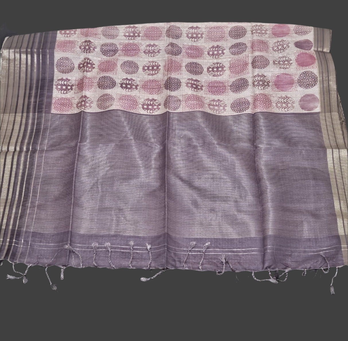 Chappa Silk - Light Purple with Dark Purple