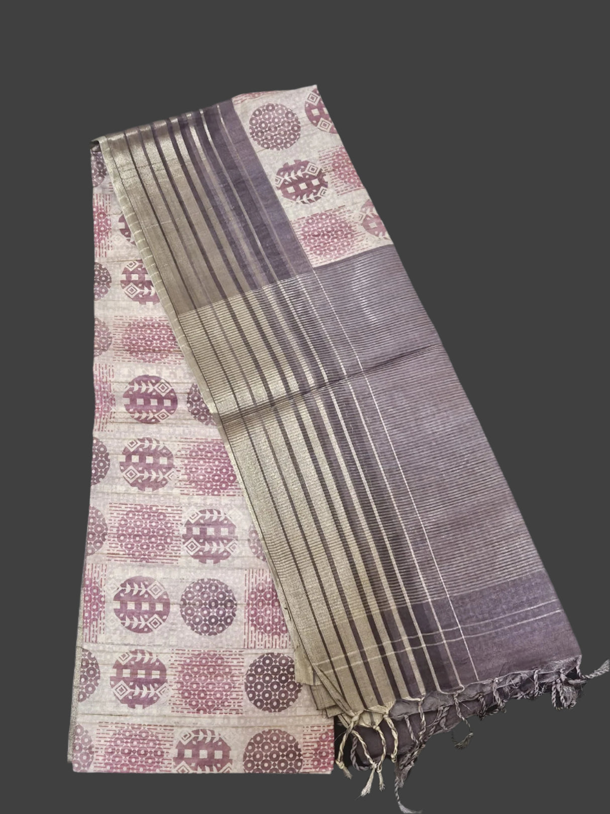 Chappa Silk - Light Purple with Dark Purple