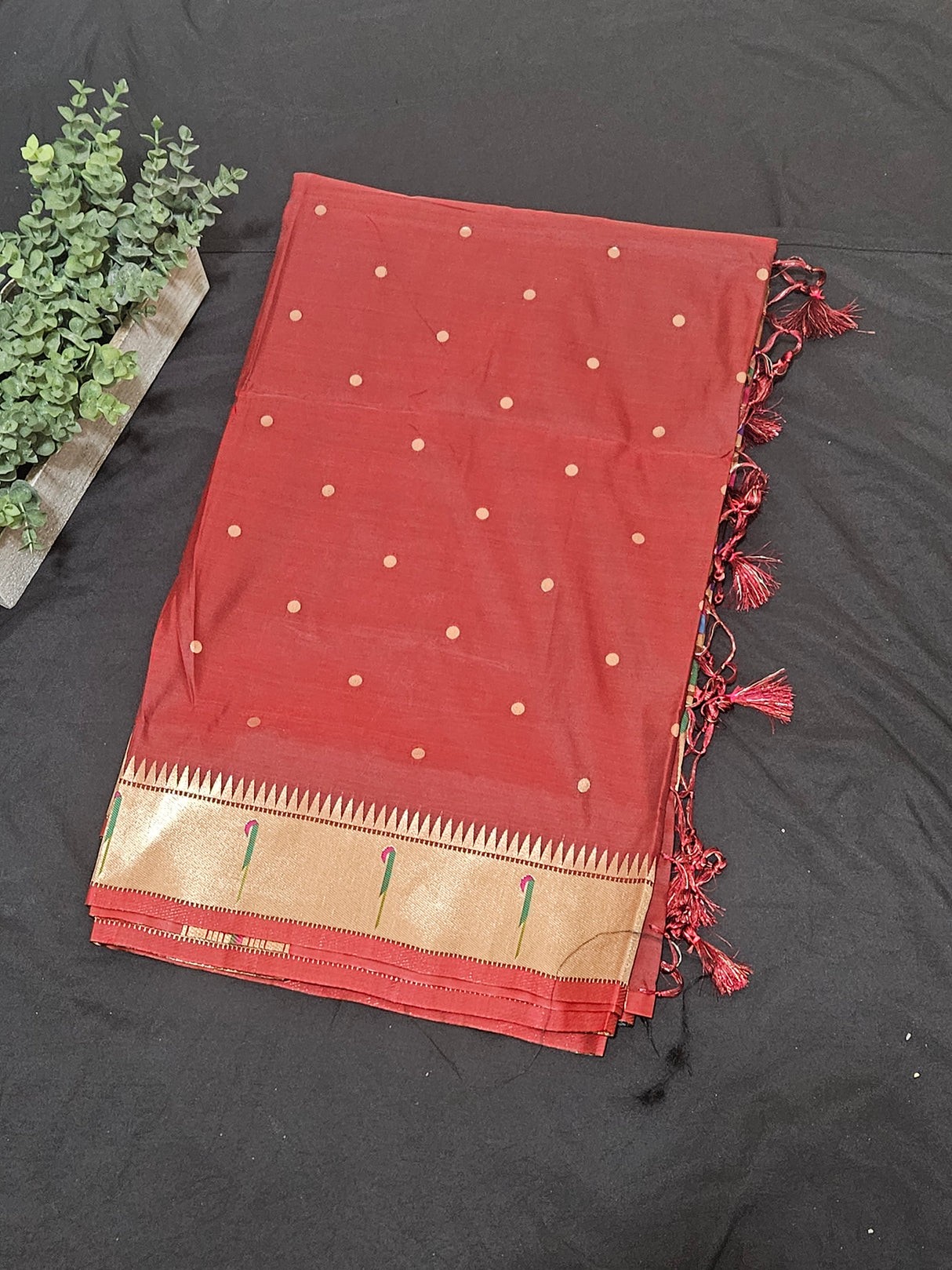 Semi Paithani - Maroon