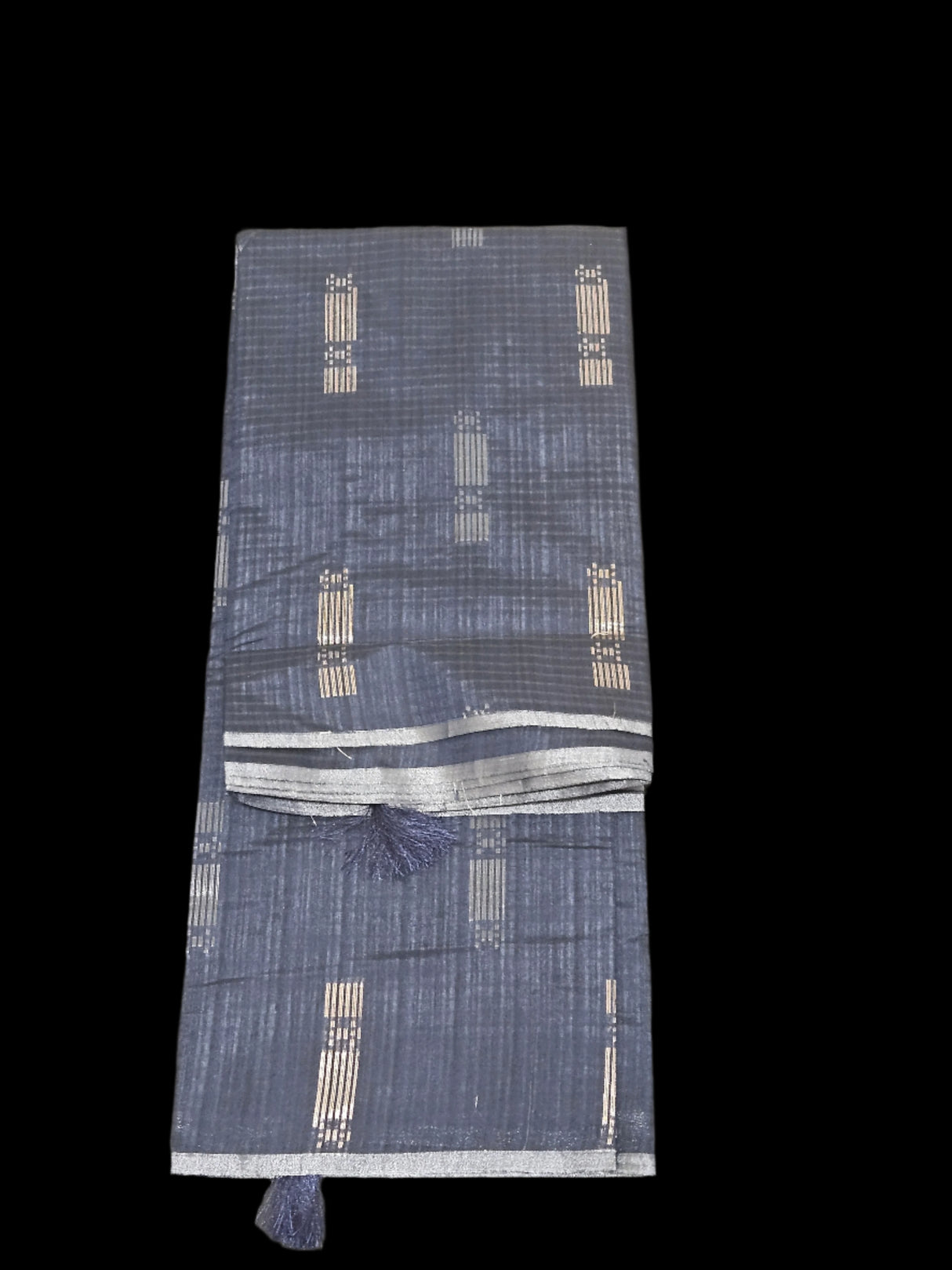 Tussar Matka - Dark Blue with Silver