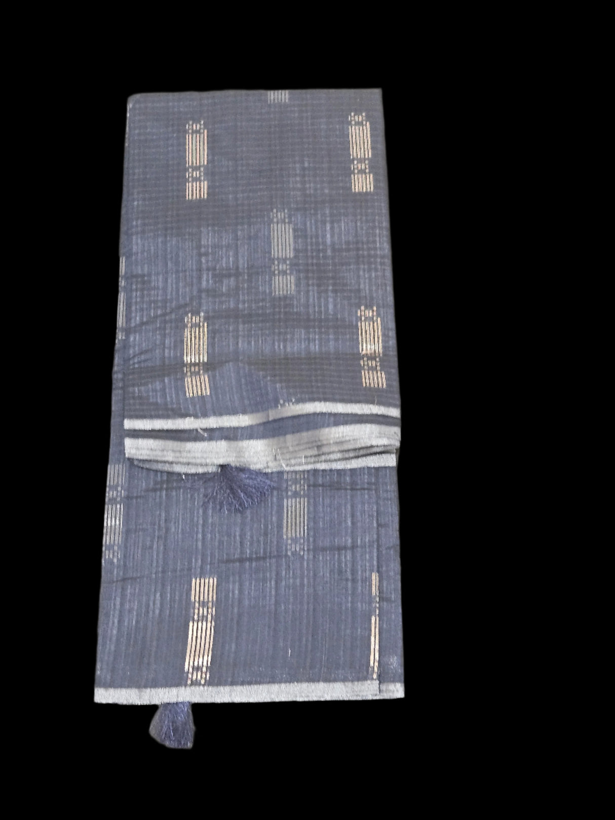 Tussar Matka - Dark Blue with Silver