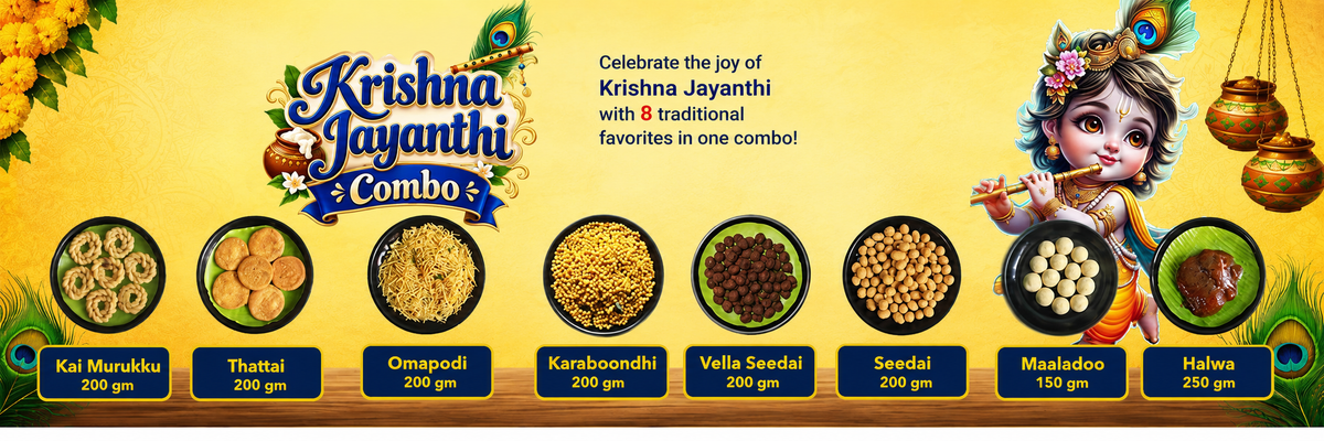 Krishna Jayanthi Combo in the USA – 8 Traditional South Indian Snacks & Sweets