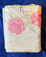 Crush Embroidery Sarees - Lemon Green
