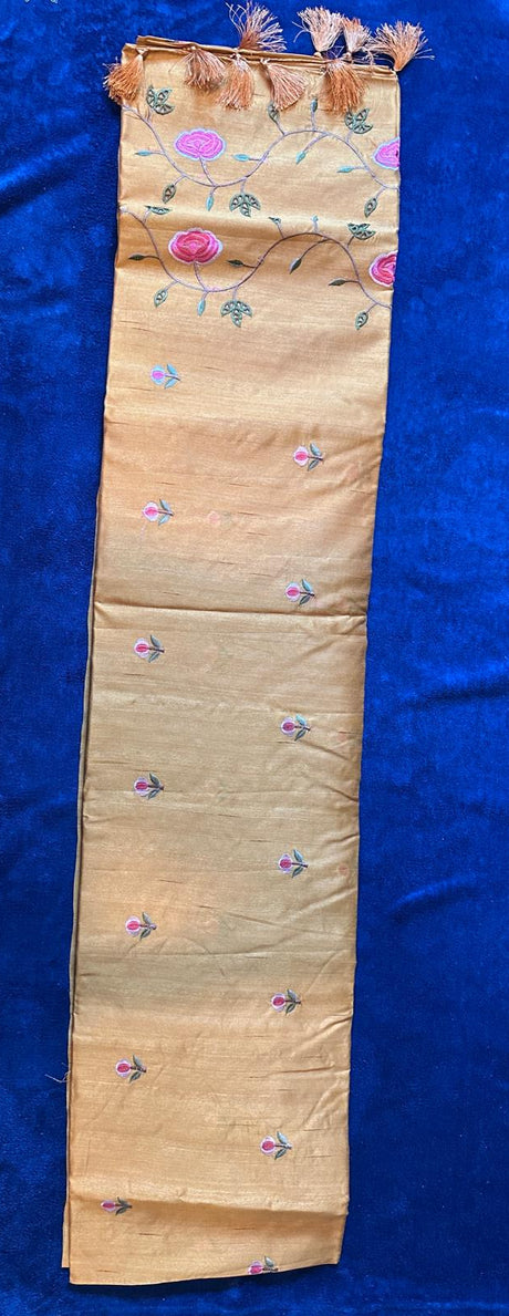 Crush Embroidery Sarees - Gold