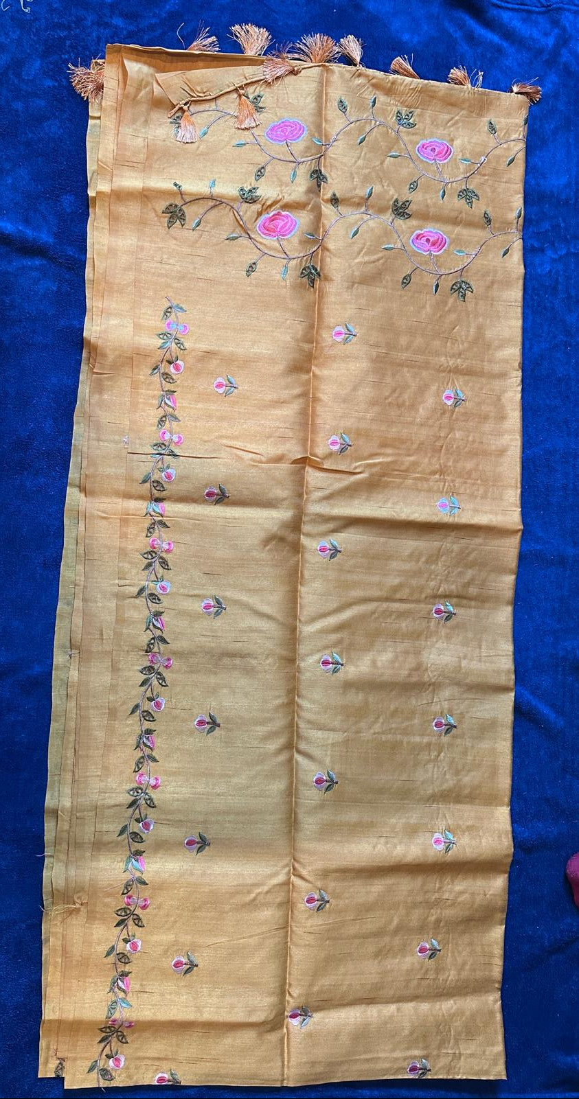 Crush Embroidery Sarees - Gold