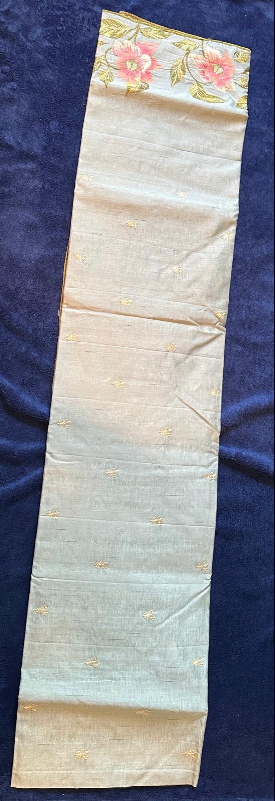 Crush Embroidery Sarees - Sky Blue