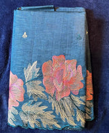 Crush Embroidery Sarees - Blue