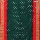 Bandhani saree green and red with allover bandhani prints and banarasi style border