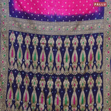 Bandhani saree pink and blue with allover bandhani prints and banarasi style border