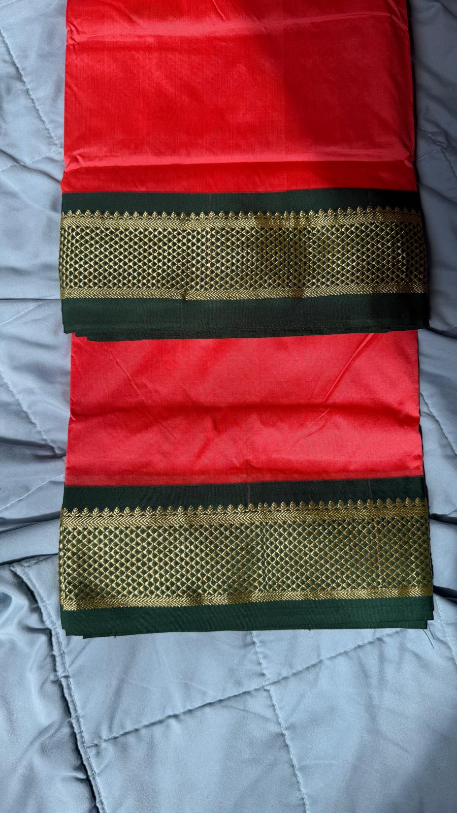 Prashanti Sarees - Salaam Silk 10 Yards - Honey Suckle with Green Border