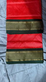 Prashanti Sarees - Salaam Silk 10 Yards - Honey Suckle with Green Border