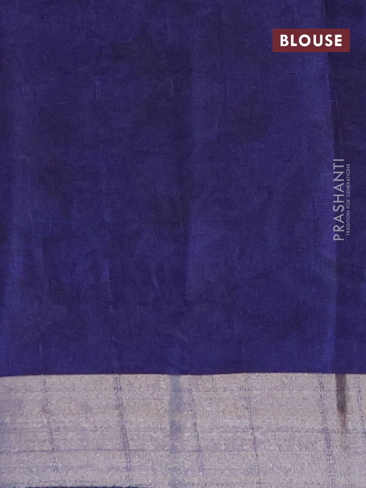 Semi tussar saree blue with allover prints and zari woven border