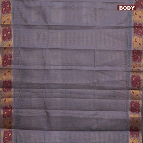 Sungudi cotton saree grey and pink with allover zari checked pattern and thread & zari woven border with separate blouse