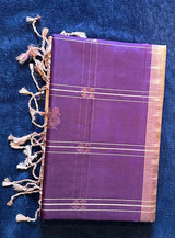 Madhuram Silks - Purple with Rose Gold