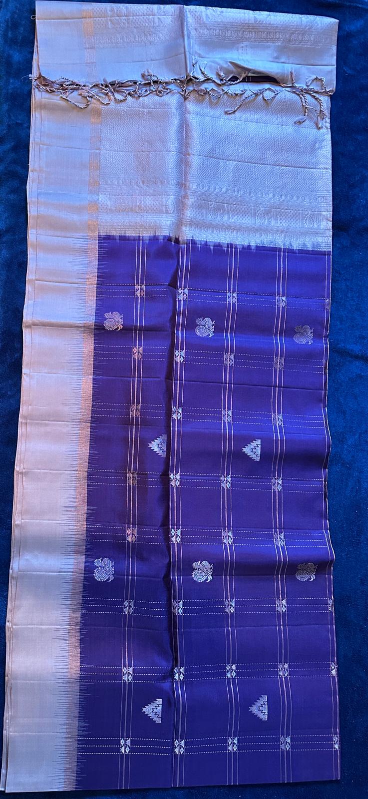 Madhuram Silks - Purple with Rose Gold