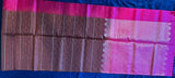 Madhuram Silks - Brown with Rani Pink
