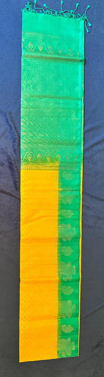 Madhuram Silks - Yellow with Green