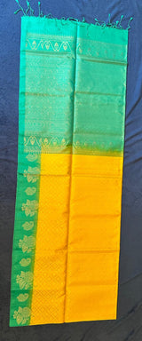 Madhuram Silks - Yellow with Green