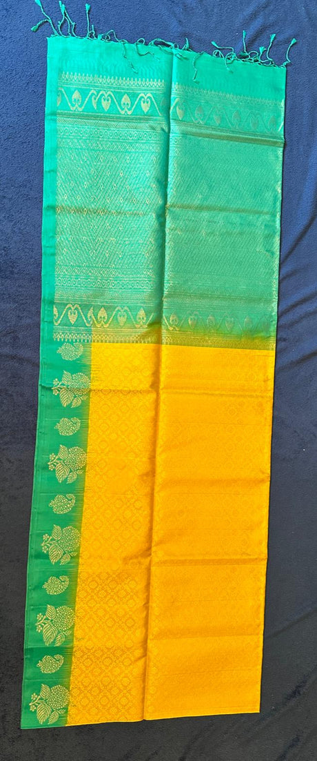 Madhuram Silks - Yellow with Green