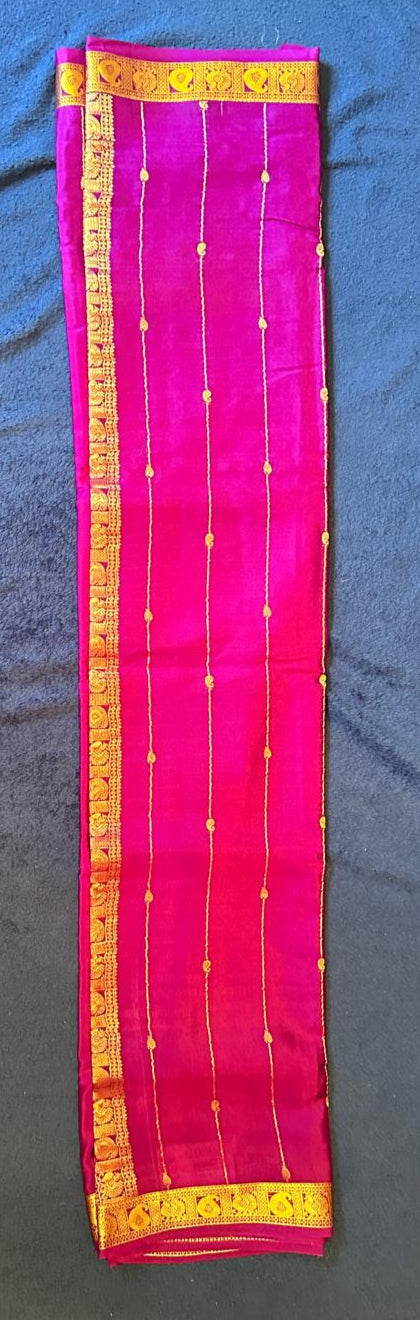 Mysore silk - Purple with self (Gold)