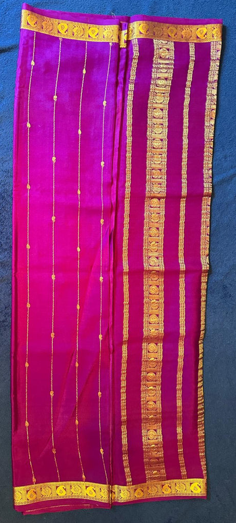 Mysore silk - Purple with self (Gold)