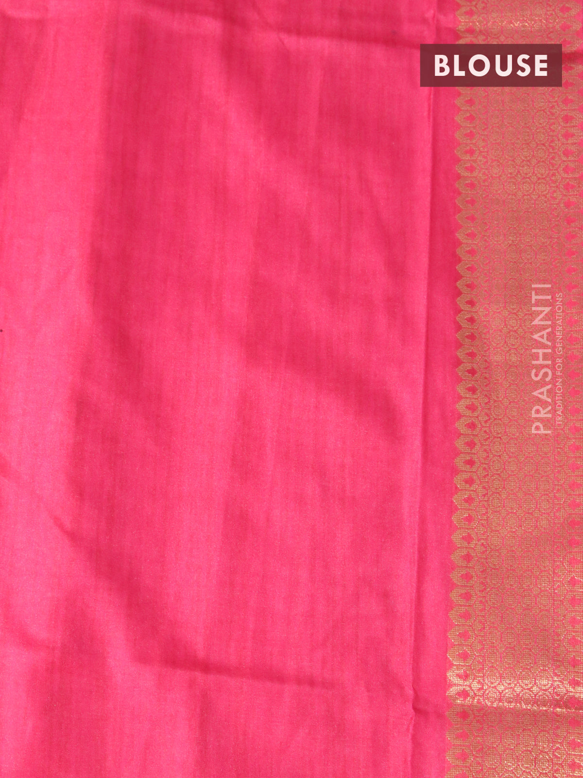 Semi tussar silk saree cream and pink with plain body and long temple design ganga jamuna border