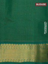 Silk cotton saree grey and green with allover vairaosi pattern and zari woven border