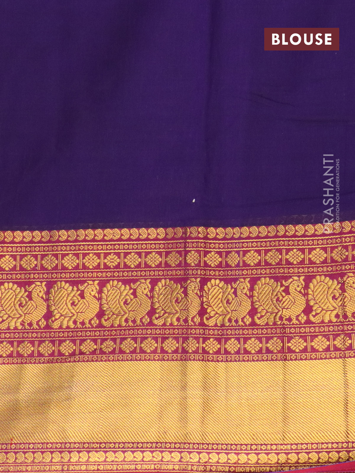 Narayanpet cotton saree deep violet and maroon with plain body and long annam zari woven border