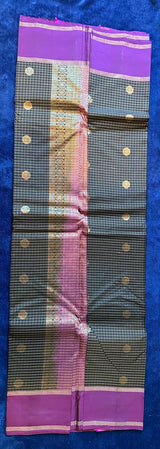 Pure Mix Budget Kanchipuram Silk Sarees - Black Kattam with Purple