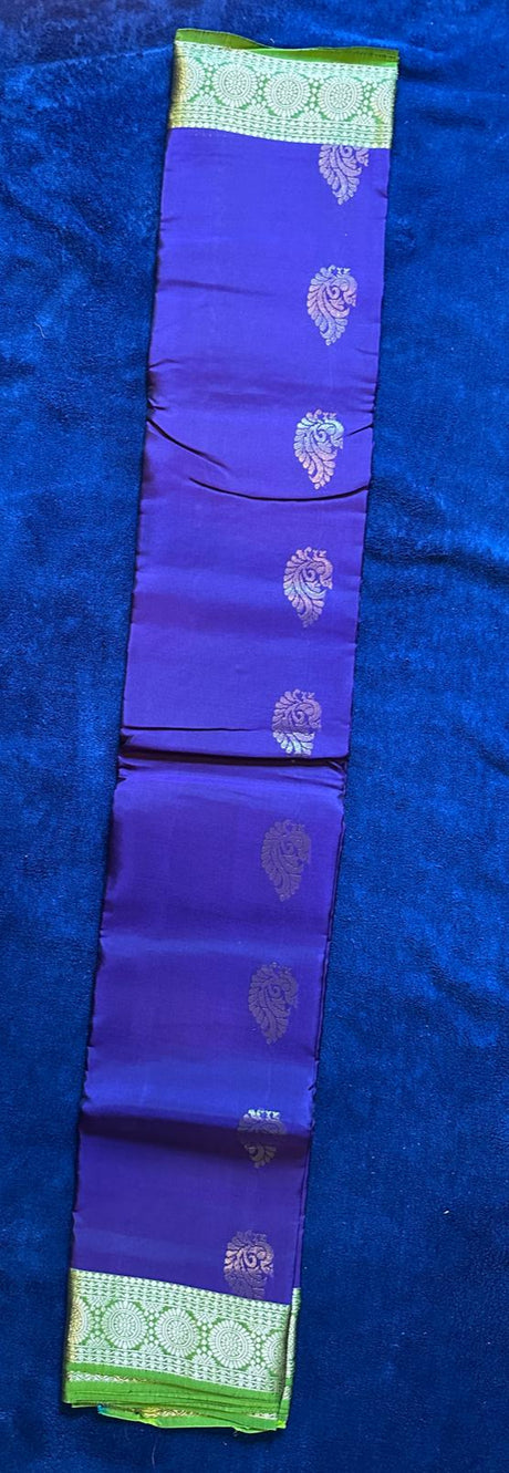 Roopam Silk - Jamun Purple with Green