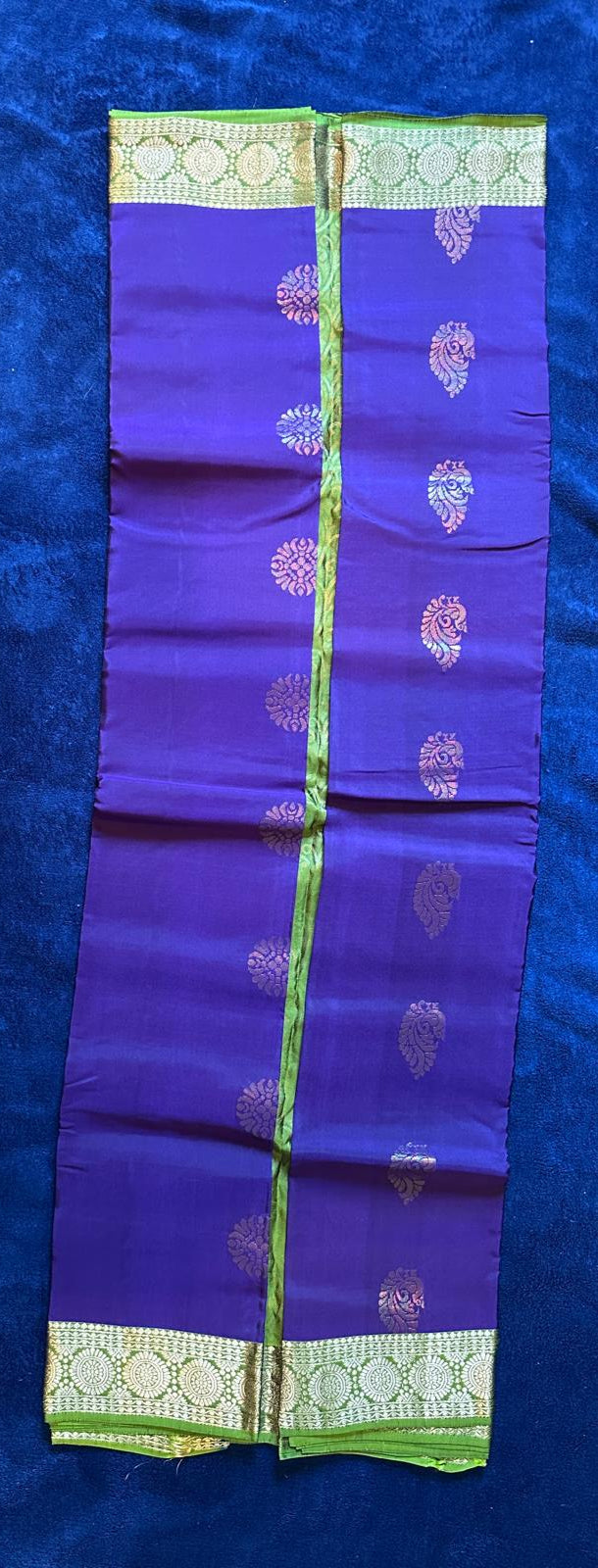 Roopam Silk - Jamun Purple with Green