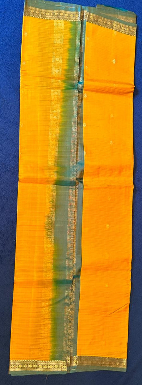 Roopam Silk - Mustard Yellow with Green