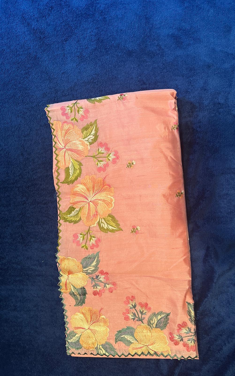 Crush Embroidery Sarees - Baby Pink