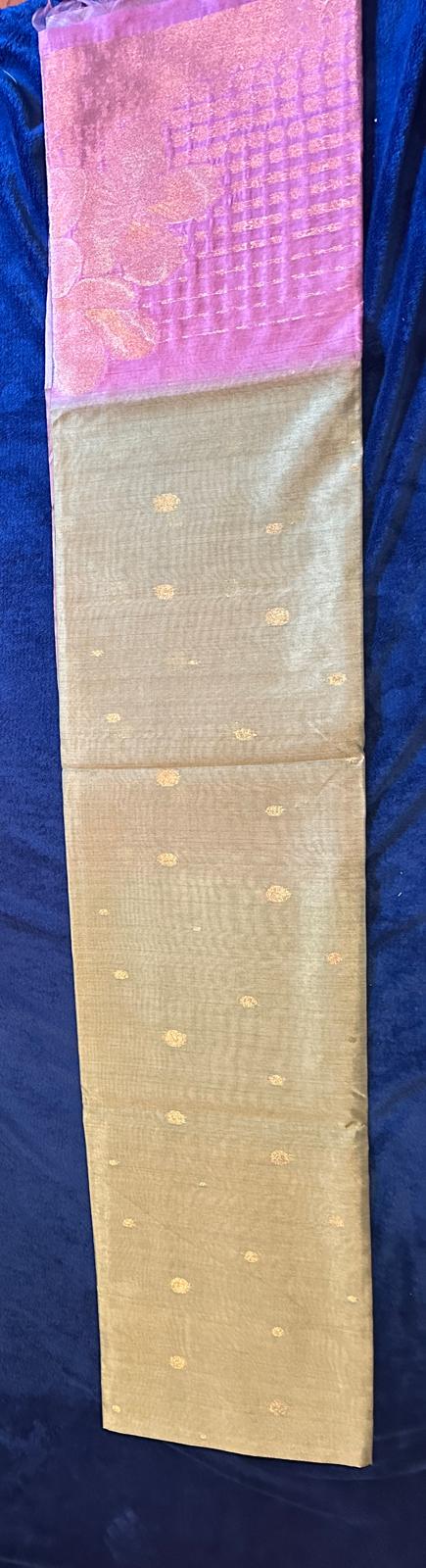 Semi Jute - Green with Pink