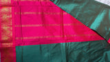 Prashanti Sarees - Salaam Silk 10 Yards - Teal Blue with Pink