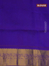 Silk cotton saree cs blue and blue with allover self emboss jacquard and rich zari woven border