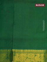 Silk cotton saree purple and green with allover vairosi pattern & zari buttas and annam zari woven border