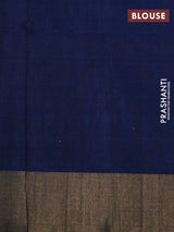 Ikat silk cotton saree pink and peacock blue with allover ikat weaves and zari woven border