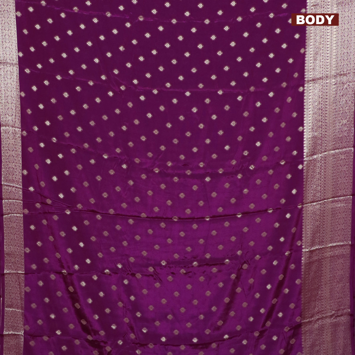 Semi crepe saree deep purple with thread woven buttas and thread woven border