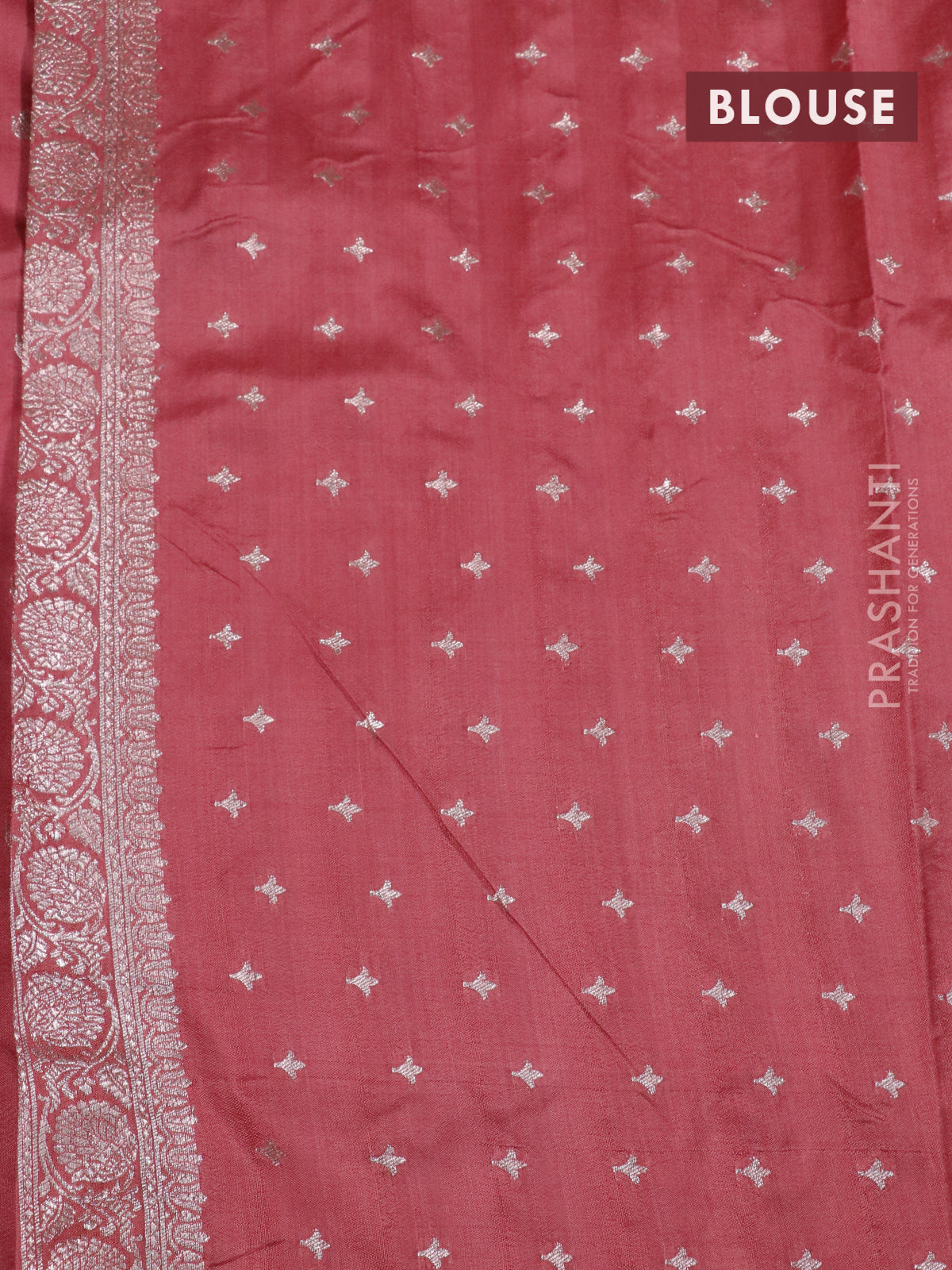 Banarasi semi katan silk saree peach shade with allover zari woven buttas and zari woven border