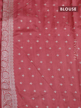 Banarasi semi katan silk saree peach shade with allover zari woven buttas and zari woven border