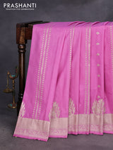 Banarasi semi katan silk saree mild purple shade with allover zari weaves and zari woven border