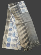 Chappa Silk - Light grey with dark grey